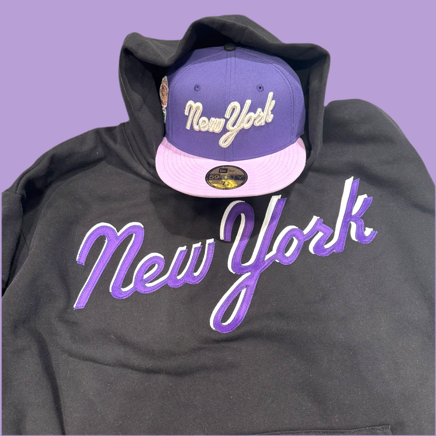 NYM script purple Premium Hoodie