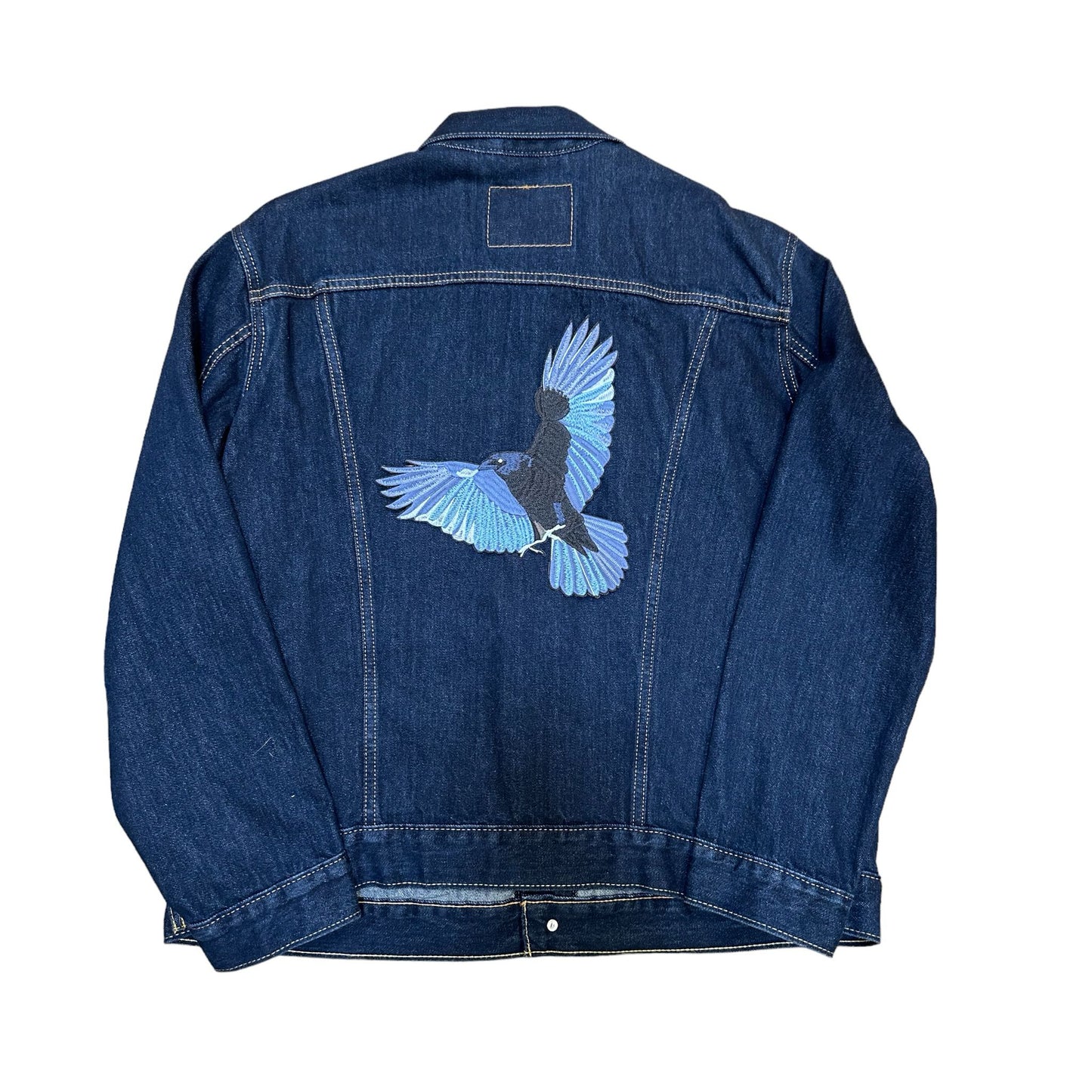 Denim Crow Affect Jacket