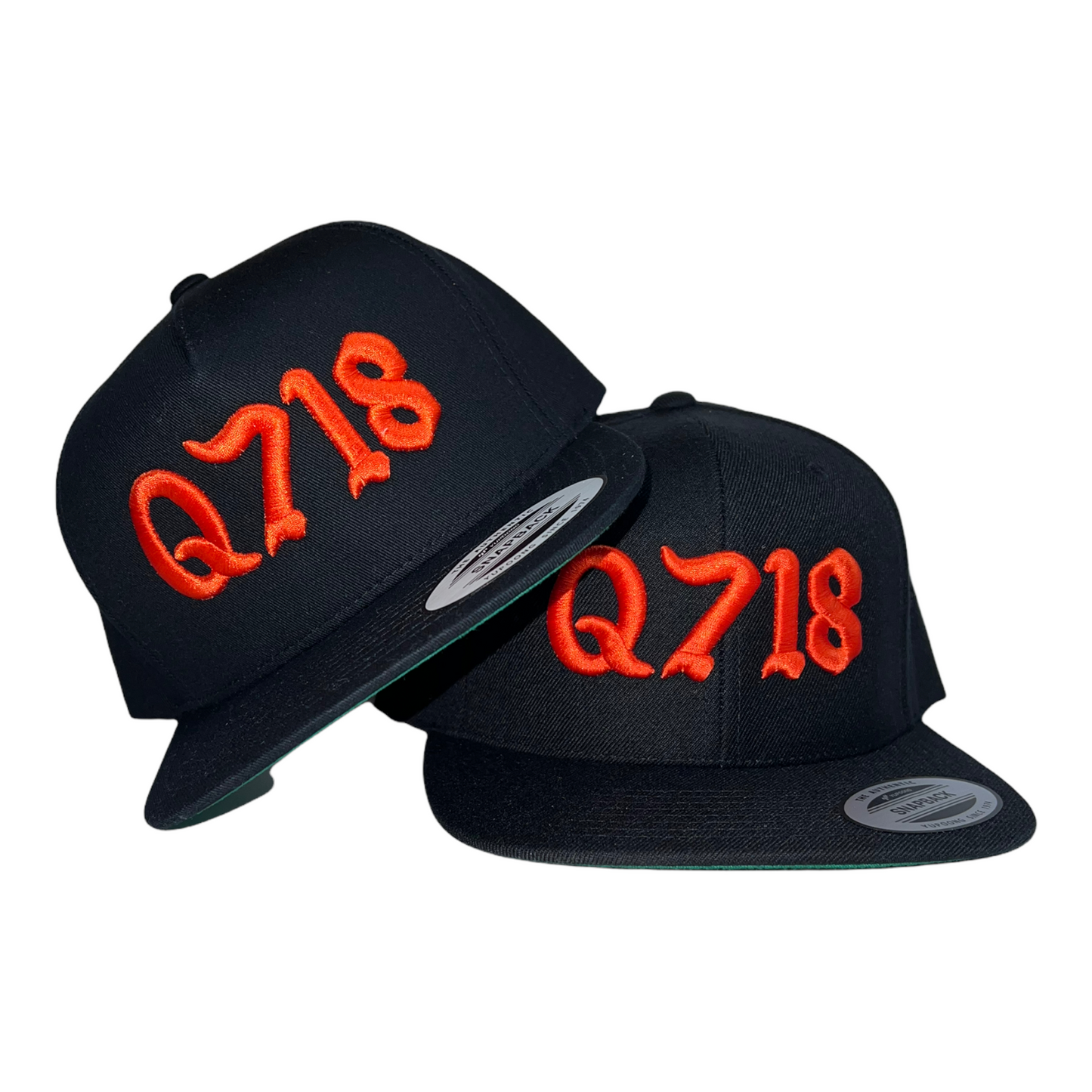 Q718 Snapback BLK ORANGE