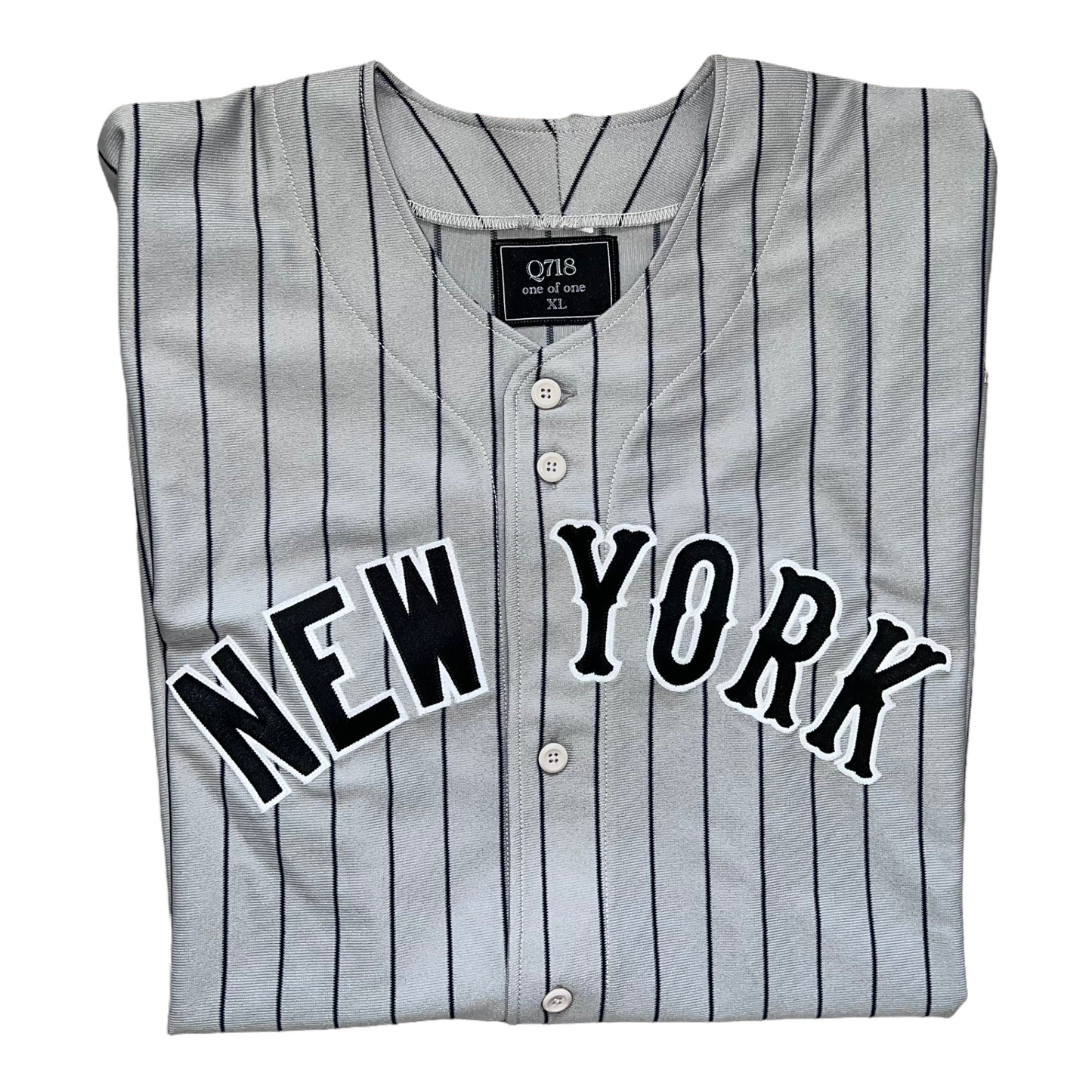 Baseball Jersey New York Away Gray Pin Stripe