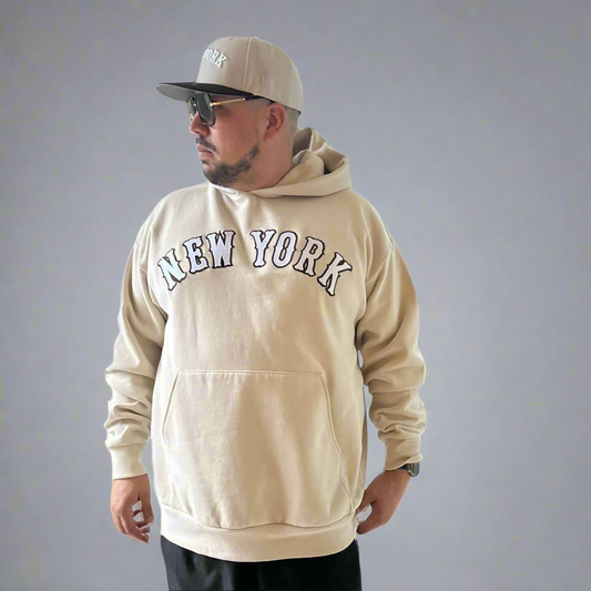 NEW YORK Cream Premium Hoodie