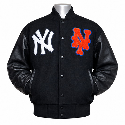 New York x NY Varsity Wool & Leather Jacket