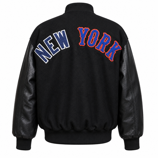 New York x NY Varsity Wool & Leather Jacket