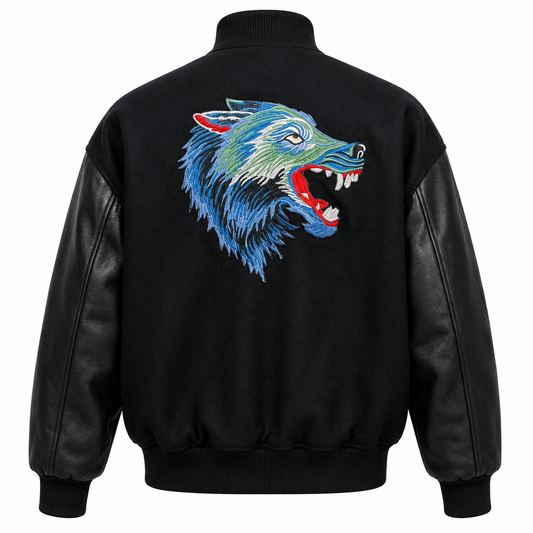 Wolf Varsity Wool & Leather Jacket