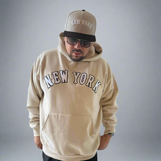 NEW YORK Cream Premium Hoodie