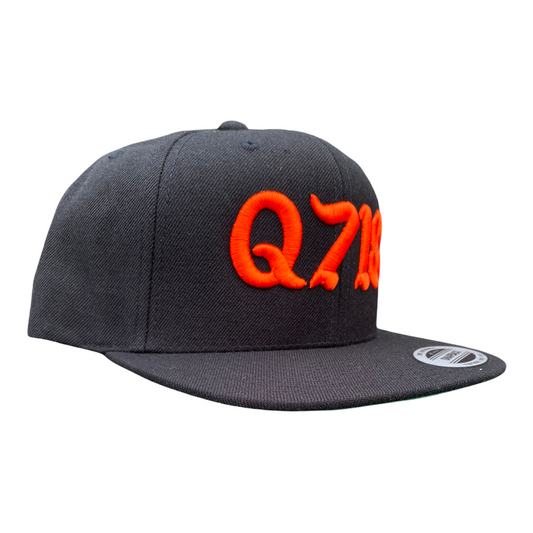 Q718 Snapback BLK ORANGE
